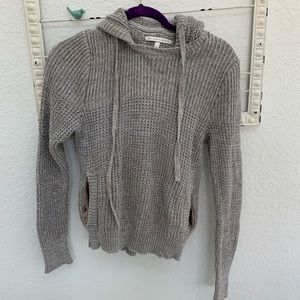 Victorias Secret grey/brown knit sweater w/ hoodie